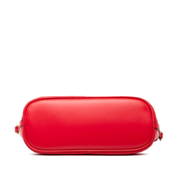 GUCCI Red Leather GG Marmont Shoulder Bag - Picture 3 of 7